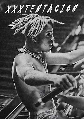 XXXTENTACION with Chain and Microphone