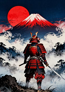 Samurai Before Mount Fuji