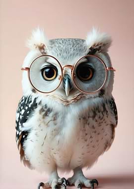 Cute Owl Wearing Glasses