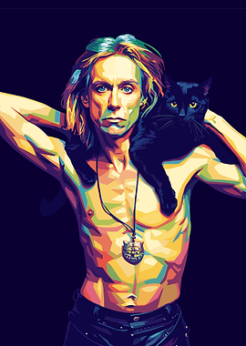 Iggy Pop with Black Cat