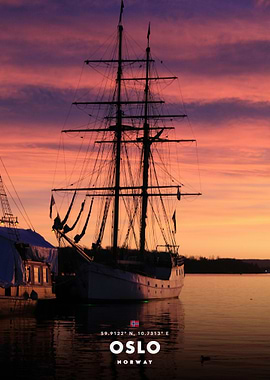 Oslo Tall Ship at Sunset