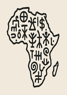 Africa Map with Symbols