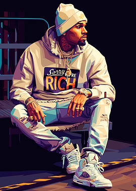 Chris Brown in 'Sorry We're Rich' Hoodie