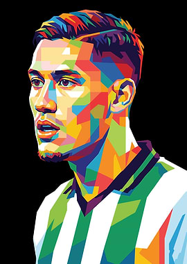 Colorful WPAP Portrait of a Soccer Player