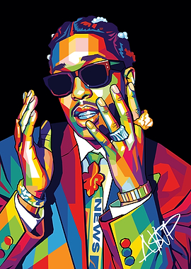Colorful Pop Art Portrait of A$AP Rocky