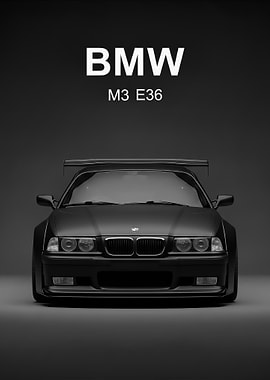 sport black BMW M3 E36 Front View