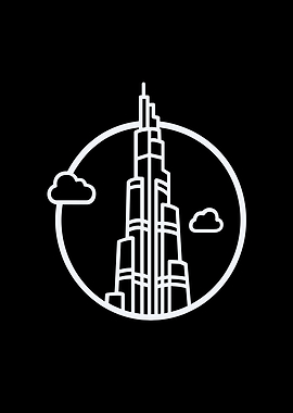Minimalist Burj Khalifa Icon