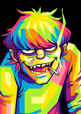 2-D Gorillaz Pop Art Portrait