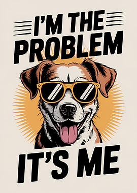 Dog Wearing Sunglasses with Text