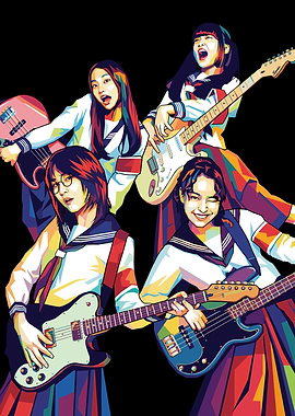 Japanese Schoolgirls Playing Guitars