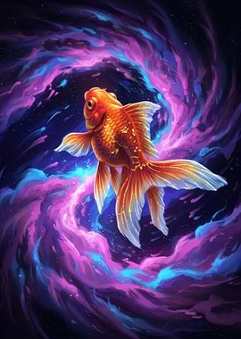 Goldfish in Cosmic Nebula