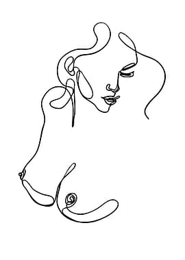 Minimalist Line Art of a Woman