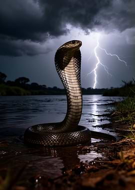 Cobra in a thunderstorm