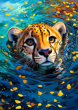 Cheetah in Water