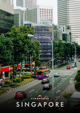 Singapore City Street Scene