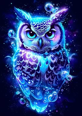 Neon Owl in Cosmic Bubbles