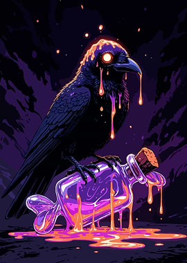 Mystical Crow and Potion