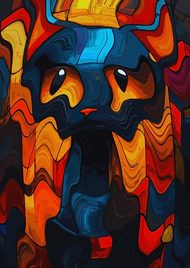 Abstract Cat Portrait