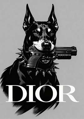 Dior Dog with Gun