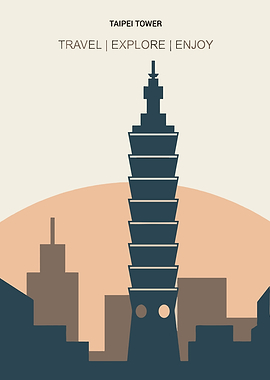 Taipei Tower Travel Poster