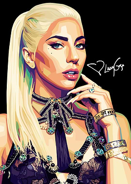 Lady Gaga Pop Art Portrait