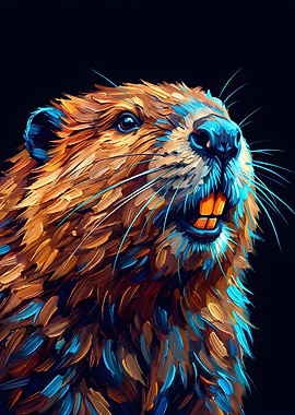 Vibrant Beaver Portrait