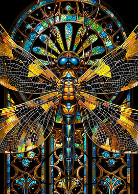 Dragonfly Stained Glass Art