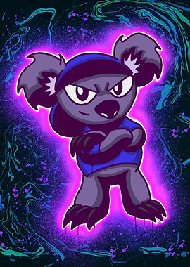 Koala with Purple Aura