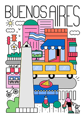 Buenos Aires Cityscape Illustration