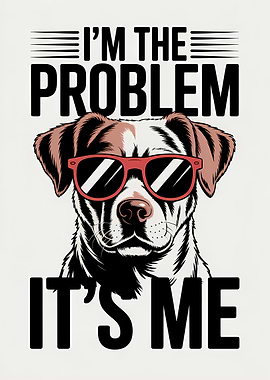 Dog Wearing Sunglasses with Text