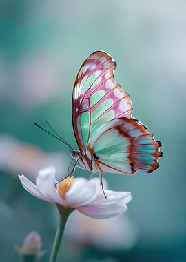 Butterfly on a White Flower