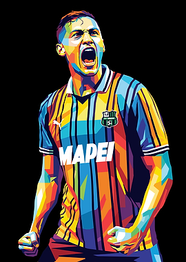 Football Player Celebration Pop Art
