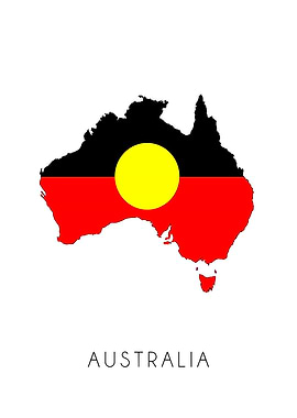 Australian Aboriginal Flag Map