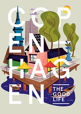 Copenhagen The Good Life Poster