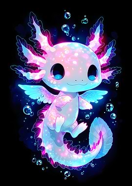 Cute Axolotl with Wings
