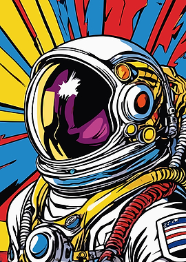 Astronaut in Pop Art Style
