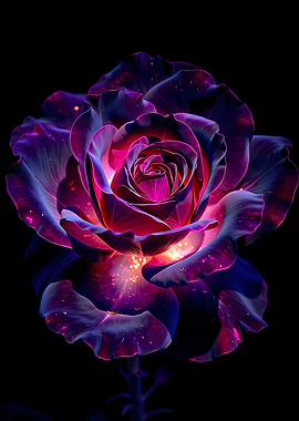 Glowing Cosmic Rose