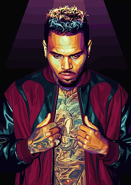 Chris Brown Pop Art Portrait