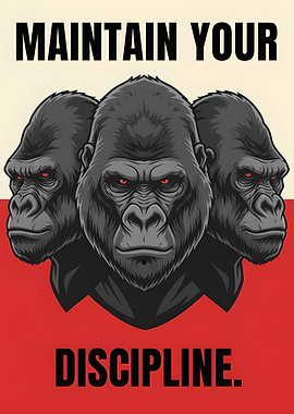 Gorillas Maintain Discipline Motivational Poster