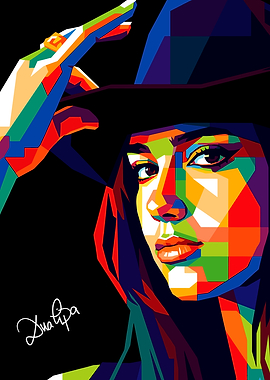 Dua Lipa Pop Art Portrait