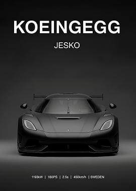 balck Koenigsegg Jesko Sports Car