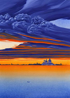 Venetian Sunset Over Water