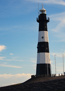 Black and White Striped Lighthouse Breskens