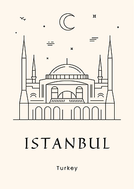 Istanbul Mosque Line Art