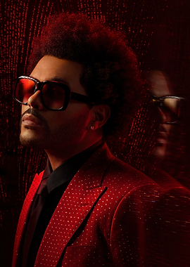 The Weeknd in Red Suit