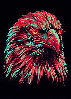 Fiery Eagle Head Portrait