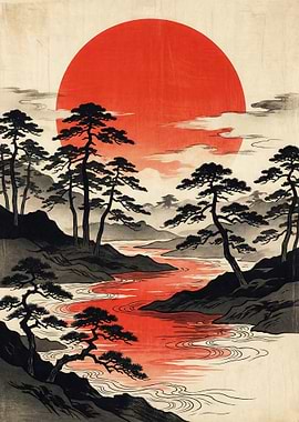 Crimson River of the Rising Sun