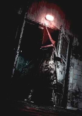 Pyramid Head in a Dark Room