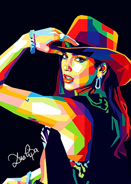 Dua Lipa Pop Art Portrait