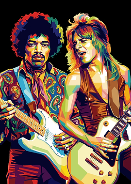 Jimi Hendrix and Randy Rhoads Pop Art